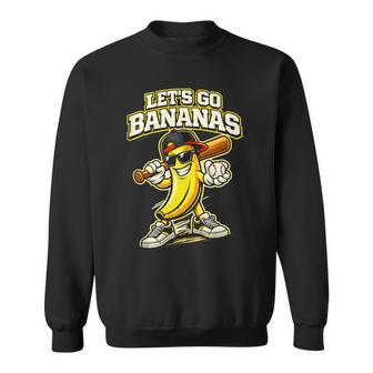 Let’S Go Bananas Baseball Banana Graphic Retro Vintage Sweatshirt | Seseable UK