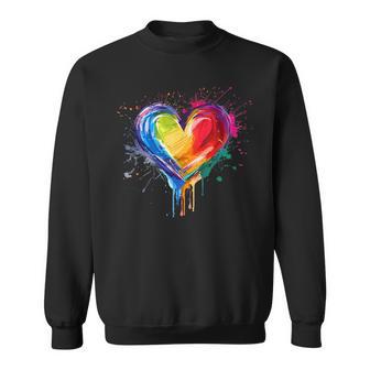 Lgbtq Herz Regenbogen Kunst Gleichberechtigung Liebe Love Sweatshirt - Geschenkecke