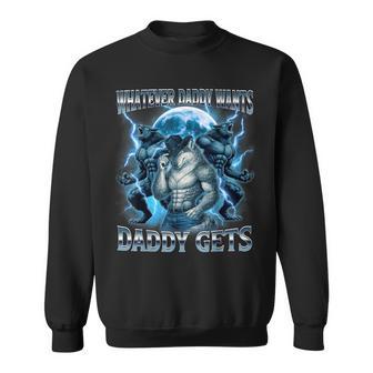Lo Queea Que Papá Quiera Papá Recibe Un Divertido Gráfico De Memes De Lobos Camisa de entrenamiento - Regaloses