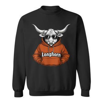 Longhorn Sunglasses Character Souvenir For Guys Boys Sweatshirt | Seseable UK