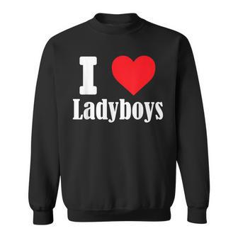 I Love Ladyboys Divertido Con Eligno Del Corazón Transexual Camisa de entrenamiento - Regaloses