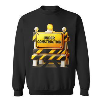 Luminous Yellow Construction Sign With Warning Light Sweatshirt - Monsterry
