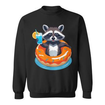 Mapache Con Bebida En Flotador De Piscina Camisa de entrenamiento - Regaloses
