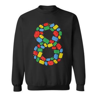 Master Builder 8Th Birthday 8 Years Old Bday Building Bricks Sweatshirt | Seseable UK