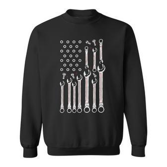 Mechanic American Flag Repair Car Technician Dad Sweatshirt | Seseable UK