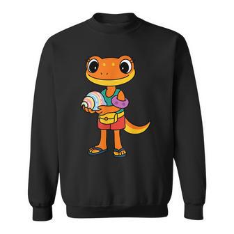 Mignon Dessin Animé Gekoalamandar Lézard Reptile Plage Esthétique Sweater e - Cadeauxyz