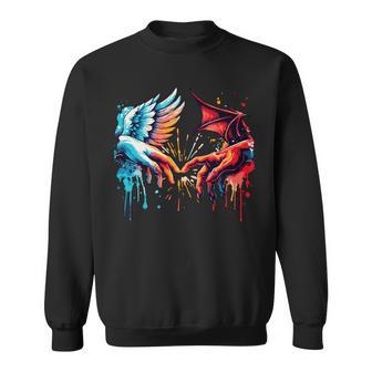 Miguel Ángel Creación Manos De Adán Ángel Y Diablo Manga Larga Camisa de entrenamiento - Regaloses