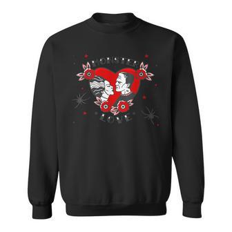 Monstruo Amor Rockabilly Frankensteinalentine Retro Tatuaje Camisa de entrenamiento - Regaloses