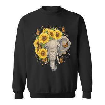 Motif Éléphant Fleur Papillon Tropical Sweater e - Cadeauxyz