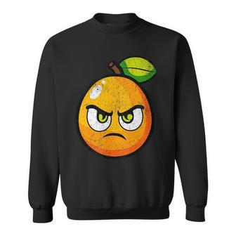 Naranja Con Cara Enojada Dibujos Animados Grá Camisa de entrenamiento - Regaloses