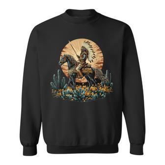 Nativo Americano Caballo Guerrero Jefe Indio Tribu India Camisa de entrenamiento - Regaloses