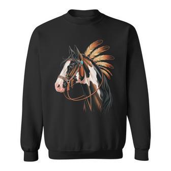 Nativo Americano Tocado Jefe Caballo Color Indio Camisa de entrenamiento - Regaloses