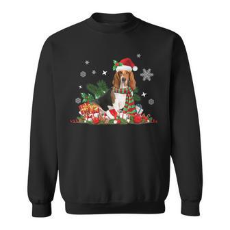 Navidad Bassett Hound Dogombrero De Papá Noel Luces Regalos Manga Larga Camisa de entrenamiento - Regaloses