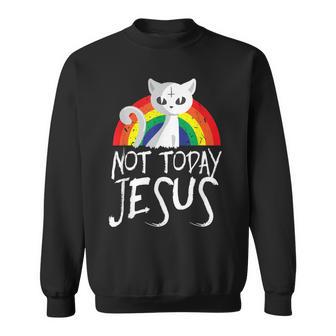 Nicht Heute Jesus Anti Christatan Katzen Atheist Sweatshirt - Geschenkecke