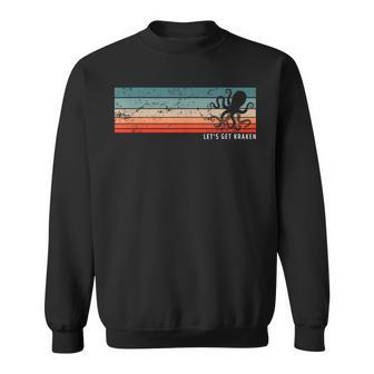Octopusilhouette Krake intage Farben Retro Sweatshirt - Geschenkecke