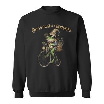 Off To Cause A Kerfuffle Witchy Frog Wizard Sweatshirt - Thegiftio UK