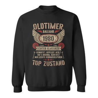 Oldtimer Baujahr 1980 Geboren Jahrgang Geburtstag Retro Sweatshirt - Geschenkecke