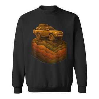 Overland Atlas Retro Runner Tracks 4X4 Offload Camping Sweatshirt - Thegiftio UK