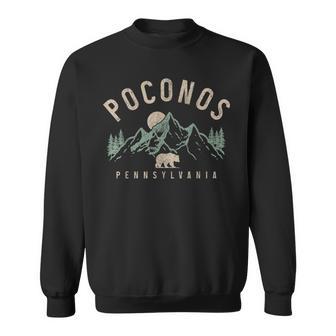 Poconos Pennsylvania Mountains Bear Nature Lover Vintage Sweatshirt - Thegiftio UK