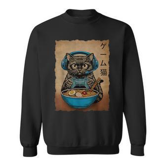 Ramen Cat Gaming Anime N Boys Japanese Gamer Sweatshirt | Seseable UK