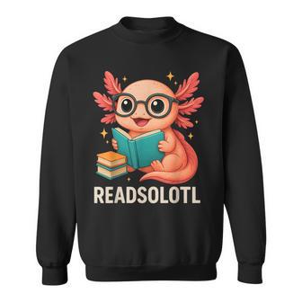 Readsolotl Kawaii Axolotl Reading Book Lover Sweatshirt - Thegiftio UK