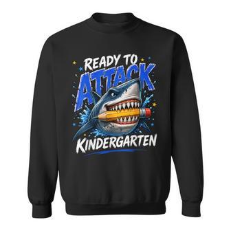 Ready To Attack Kindergarten Shark Back To School Kids Boys Sweatshirt - Thegiftio UK