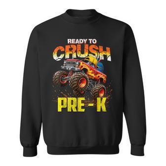 Ready To Crush Prek Pre K Monster Truck First Day 1St Boy Sweatshirt - Thegiftio UK