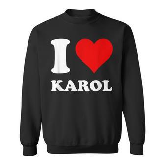 Red Heart I Love Karol Sweatshirt - Thegiftio UK