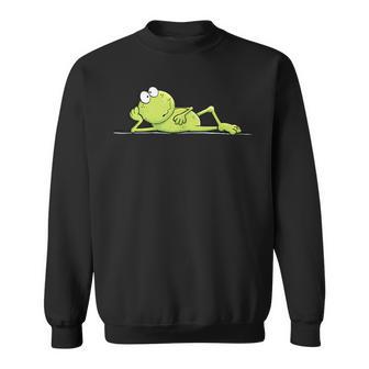 Relax Frosch Handgemaltes Lustiges Frosch Motiv Fun Sweatshirt - Geschenkecke