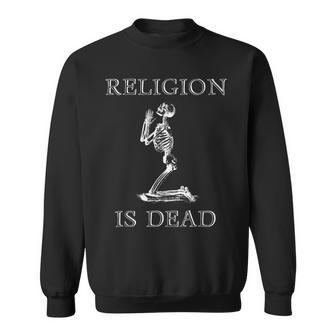 Religión Es Muerto Ateo No Creyente Esqueleto Orando Camisa de entrenamiento - Regaloses
