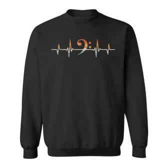 Retro Bassschlüssel Herzschlag Bass Notenschlüssel Bassist Sweatshirt - Geschenkecke