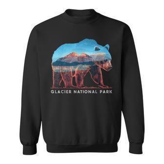 Retro Distressed Glacier Bear Glacier National Park Souvenir Sweatshirt - Thegiftio UK