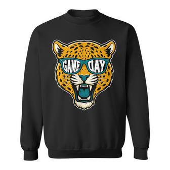 Retro Game Day Jaguar Sunglasses School Sports Team Spirit Sweatshirt | Seseable UK