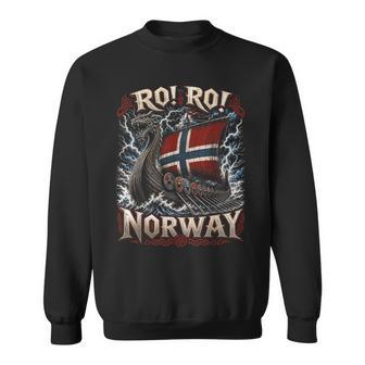 Ro Ro Norway Viking Helmet Norwegian Flag Nordic Pride Sweatshirt - Thegiftio UK