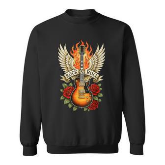 Rock And Roll Guitar Vintage Guitar Rock Band Sweatshirt - Thegiftio UK