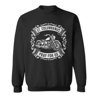 San Columbano Patrón De Motociclistas Motocicletasintage Manga Larga Camisa de entrenamiento - Regaloses