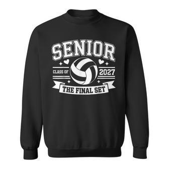 Senior Volleyball Class Of 2027 Crew Volleyball Senior Night Sweatshirt - Thegiftio UK