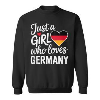Solo Una Chica Que Ama Alemaniaouvenirs Alemán In Mangas Camisa de entrenamiento - Regaloses