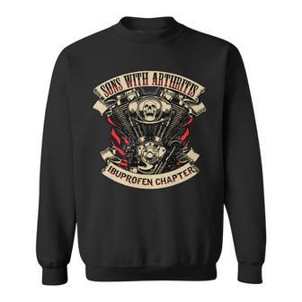 Sons With Arthritis Ibuprofeno Capítulo Divertido Cráneo Motorista Manga Larga Camisa de entrenamiento - Regaloses