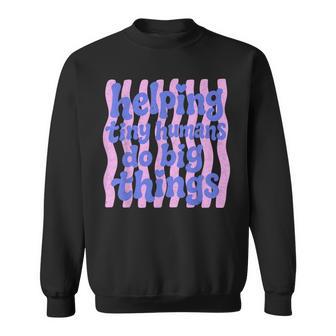 Striped Helping Tiny Humans Do Big Things Back To School Sweatshirt | Seseable UK