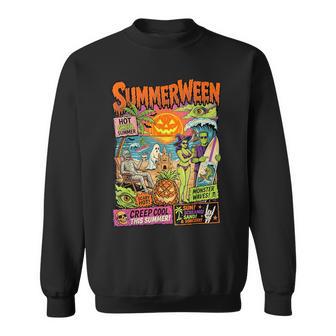 Summerween Hot Ghoul Summer Monster Waves Creep Sweatshirt - Monsterry