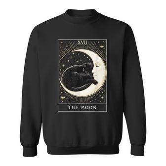 Tarot Card Gothic Cat And Crescent Moon Sweatshirt - Thegiftio UK