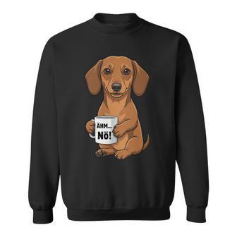 Teckel Dachshund Perro Con Café Dice Que No Uhmimplemente Nö Manga Larga Camisa de entrenamiento - Regaloses