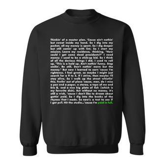 Thinking Of A Master Plan Hip Hop Music 90S Sweatshirt - Monsterry