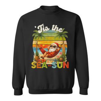Tis The Sea-Sun Christmas In July Hawaii Santa Beach Sweatshirt | Seseable UK