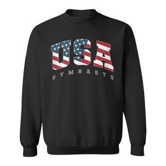 Usa Gymnasts Bandera Equipo Apoyo Atleta Gimnasia In Mangas Camisa de entrenamiento - Regaloses