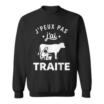 Vaches Humour Agriculteur Ferme J’Peux Pas J’Ai Traite Sweater e - Cadeauxyz
