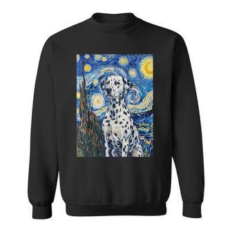 Van Gogh Noche Estrellada Perro Dálmata Pintura Artística Camisa de entrenamiento - Regaloses