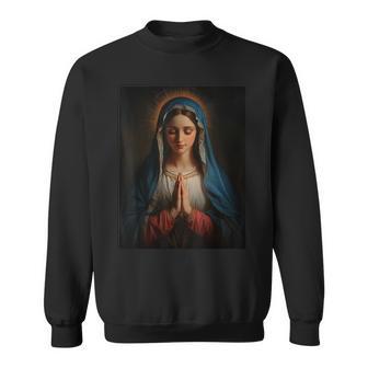Vierge Marie Priant Notre Dameierge Marie Marie Merveilleuse Sweater e - Cadeauxyz