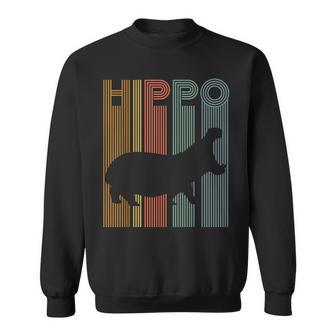 Vintage Hippo Retro Hippo Damen Herren Kinder Sweatshirt - Geschenkecke
